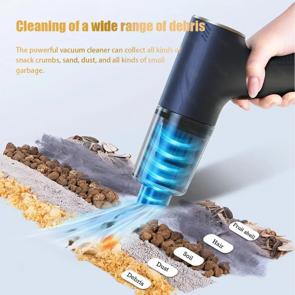 CENRR 895000PA Car Vacuum Cleaner Mini Powerful Wireless Handheld Cleaning Machine Home Appliance Portable Vacuum Cleaner