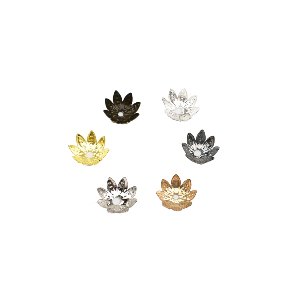 100Pcs/Lot 8mm 10mm Lotus Flower Diy Accessories Beads End Caps For Jewelry Making Spacer Beads Caps Handmade Jewelry Findings