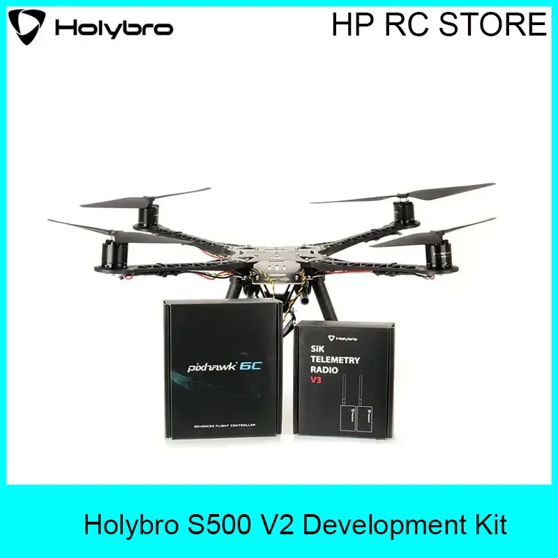 Holybro S500 V2 Drone Kit with Pixhawk 6C & 915MHz Telemetry, Complete ARF FPV UAV Kit for Development and DIY Projects
