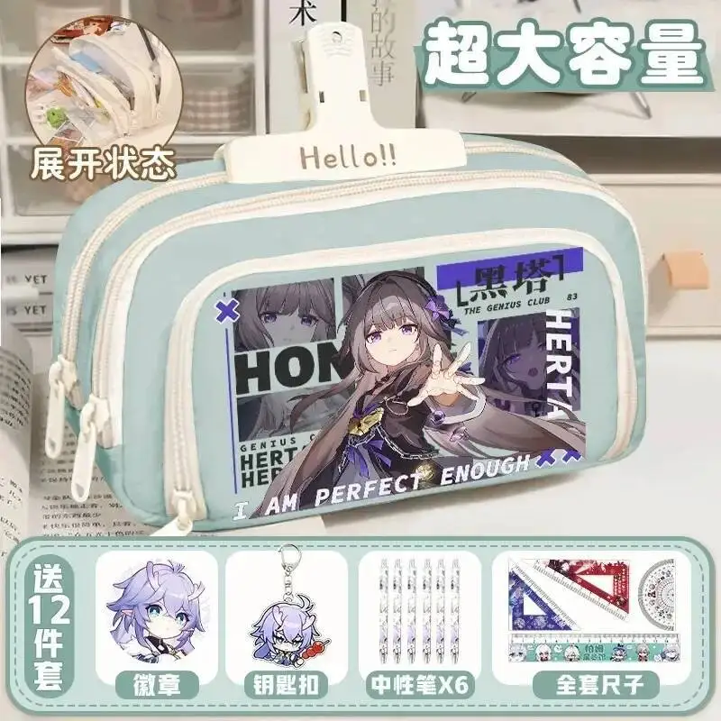 

Anime Game Honkai: Star Rail Cos Kafka Topaz Fu Xuan Herta Jingliu Etc. 2024 New Unisex Simple Zipper Print Gift Pencil Case