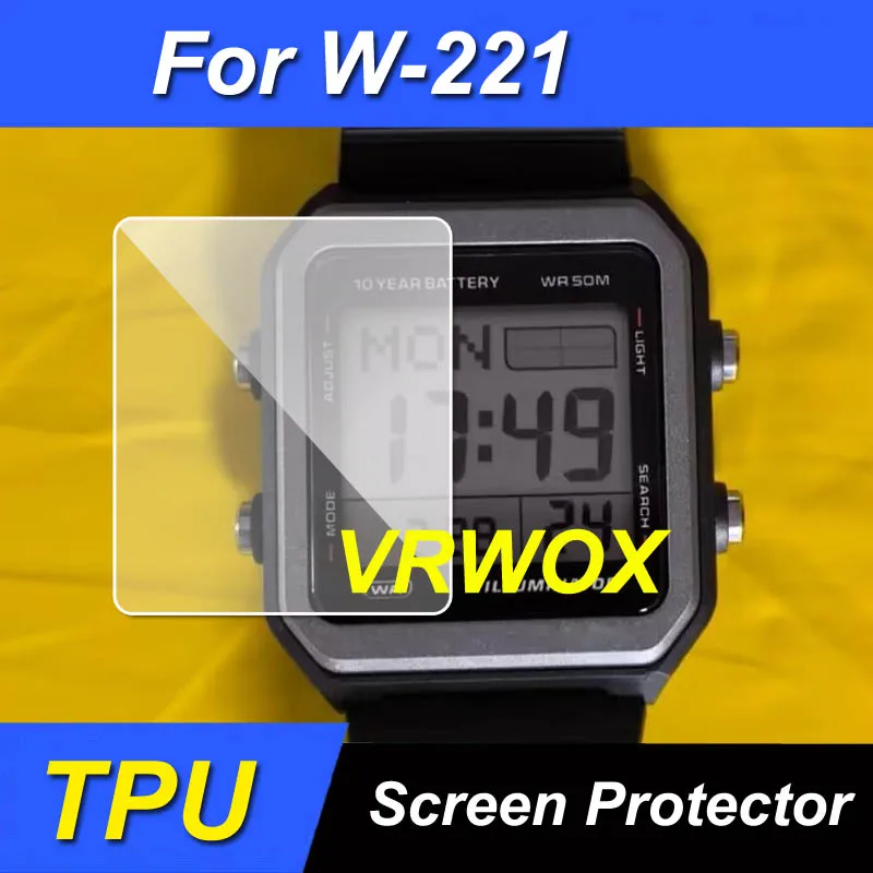 Protetor de tela nano TPU para relógio W-221H-1AV, 2 peças