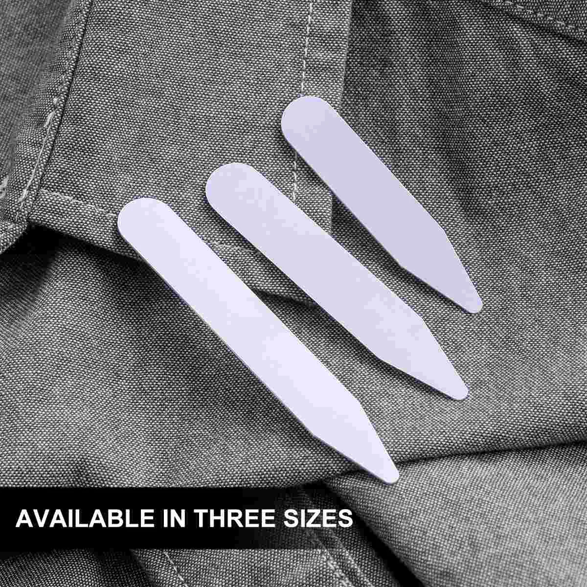 NUOLUX 200PCS Plastic White Collar Stays Bones Stiffeners Sizes Plastic collar stay Nylon collar stay