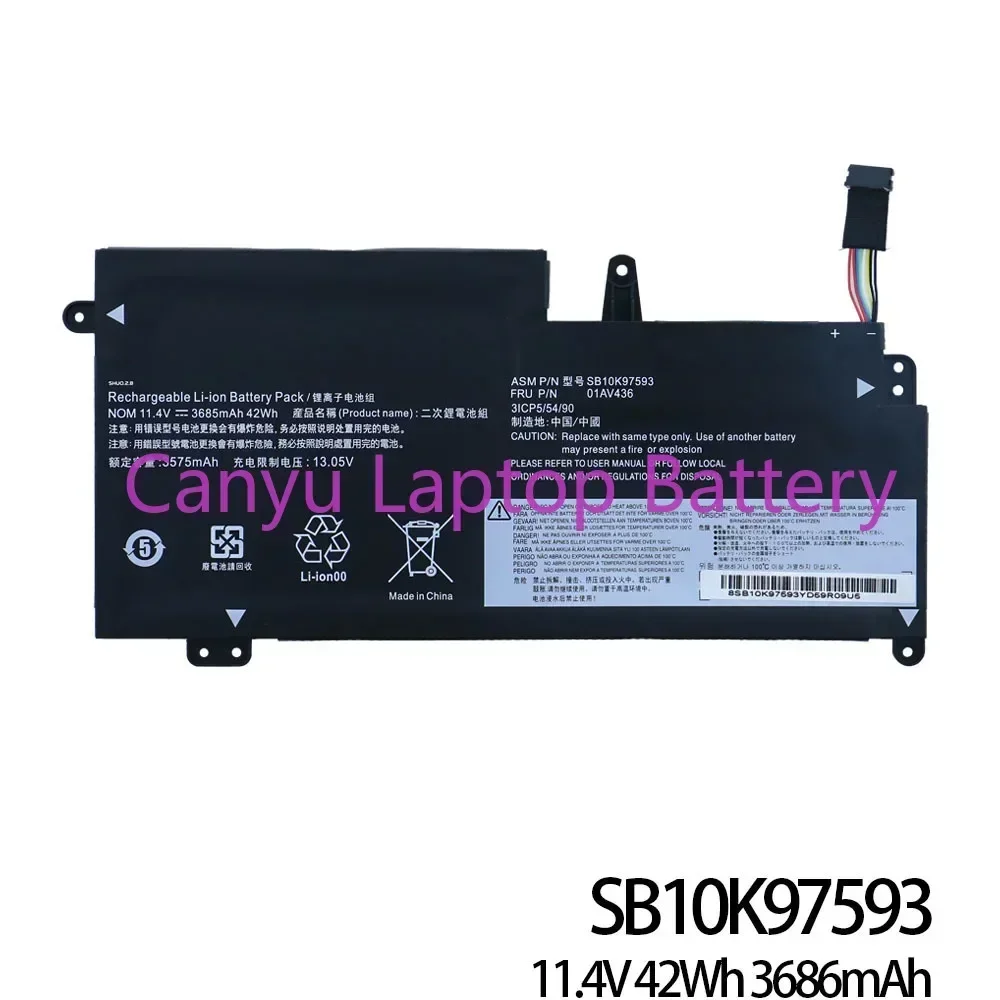 01AV436   For Lenovo ThinkPad 13 Gen 2 series SB10K97593 SB10K97594 01AV436 01AV437 01AV400 01AV401 01AV402 Laptop battery