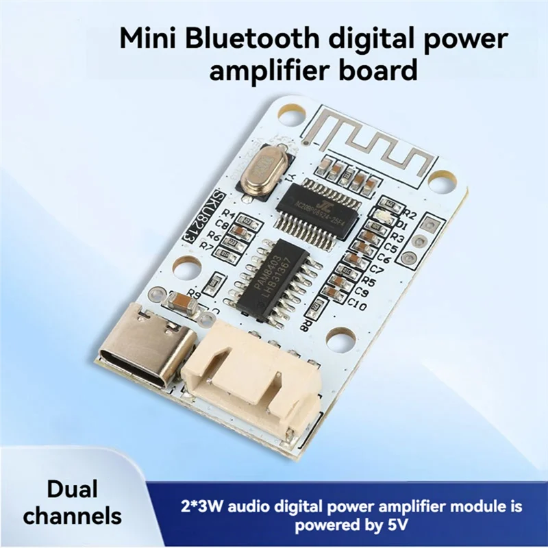 BAAY Bluetooth Amplifier Board DC 5V 2.0 Channel 3W+ 3W Hifi Stereo PAM8403 Type-C Interface Mini Digital Amplifier Module