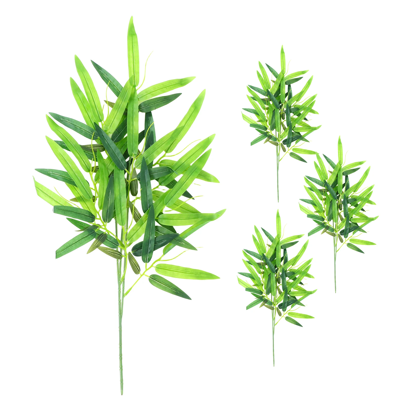 

4pcs Simulated Bamboo Leaf Decoration Artificial Branch Fake Greenery Plant for Wall Door Wedding Home Hotel Garden Decor Faux