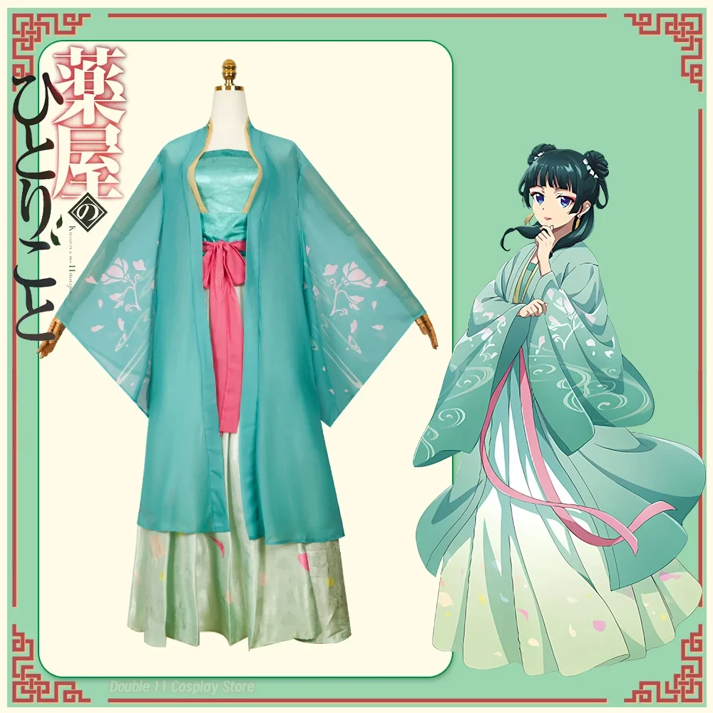 

The Apothecary Diaries Maomao Costume Adult Women Hanfu Clothing Uniform Dress Full Set Accessories Suit Outfits