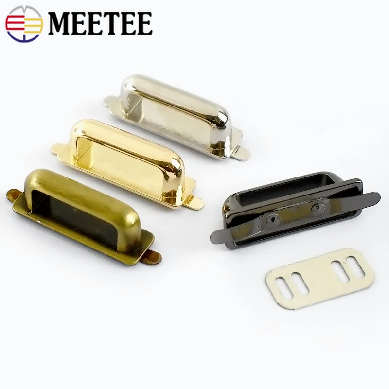 2/4/10Pcs Meetee Metal Buckles D Ring 25*9mm Bag Side Clip Clasp Handbag Strap Hang Hook Leather Chain Connector Buckle Hardware