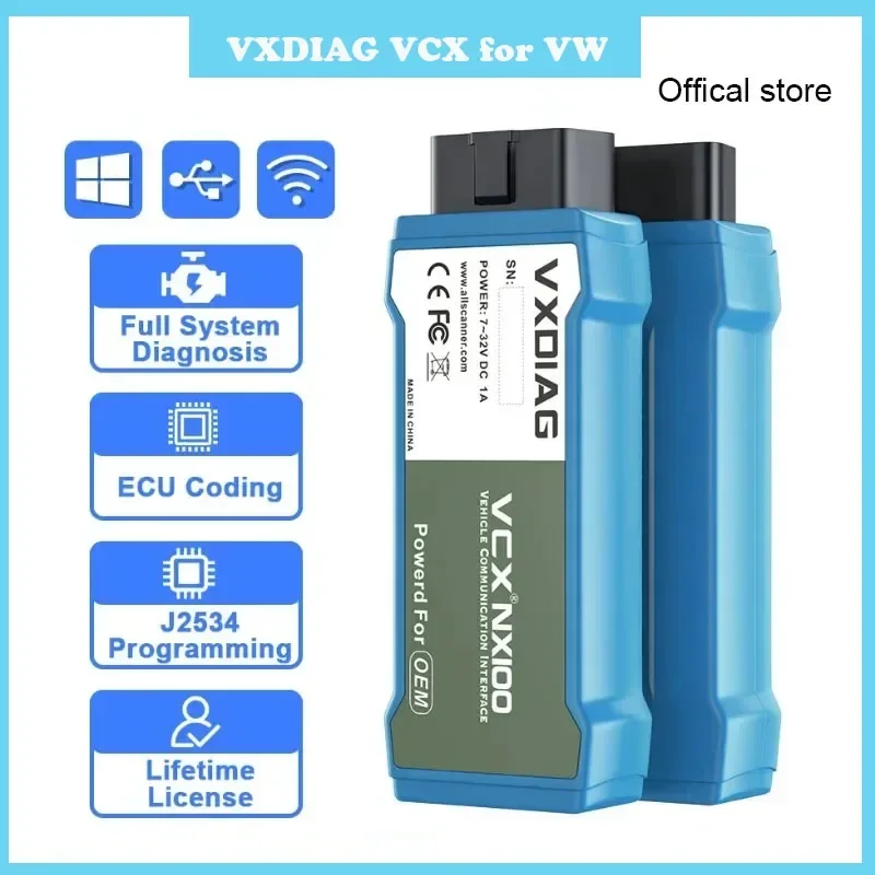 

VXDIAG VCX NANO NX100 for VW for Audi Seat WiFi Car OBD2 Full System Diagnostic Tool Code Reader J2534 Programming ECU Coding