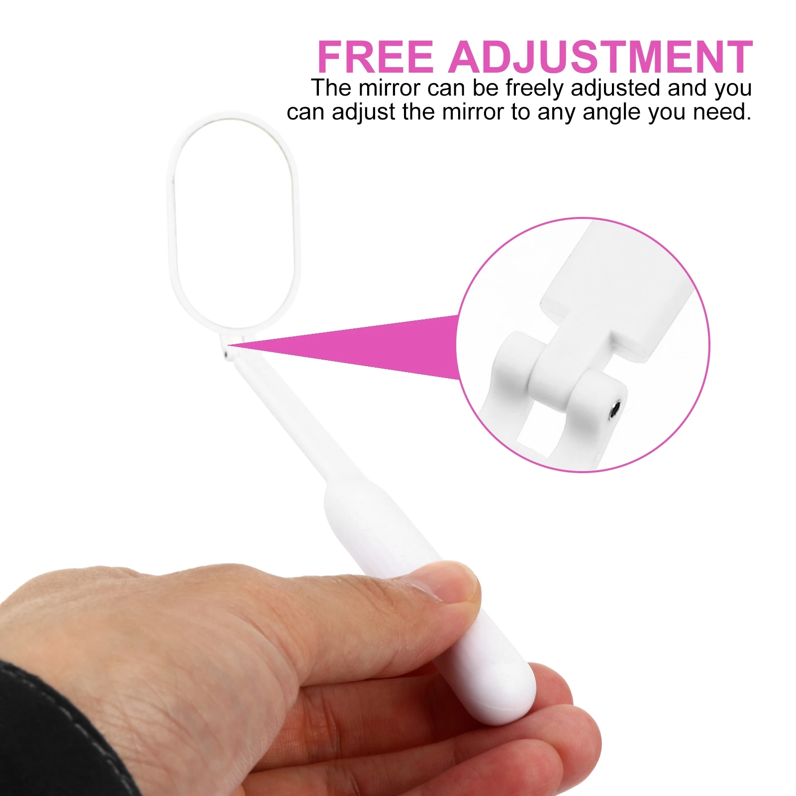 

Inspection Mirror Lightweight Portable Compact Travel Eyelash Extensions Beauty Tool Makeup Mirror Adjustable Angle Clear View