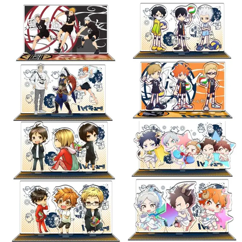 

Акриловая подставка-стенд с аниме-персонажами Haikyu: Шойо Хината, Кенма Козумэ, Кей Цукишима (версия Чиби), комбинированная акриловая подставка-табличка, подарок