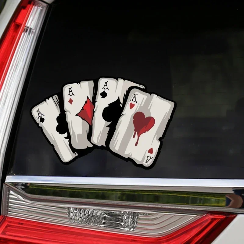 

Poker-Themed Motorcycle Sword Car Stickers Motocross Fuel Tank Coffee Racer Body Decals Fun Window & Car Body Art