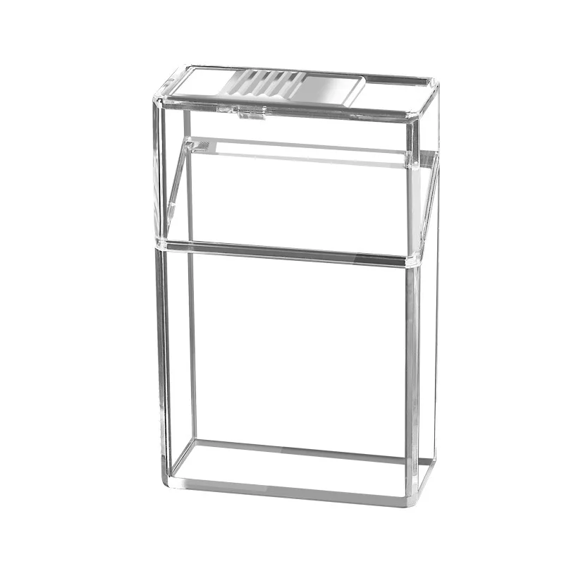 Caixa de cigarro de cor sólida transparente à prova d'água selada com tampa flip e tampa deslizante, pacote com 20 capas de cigarro masculino e feminino