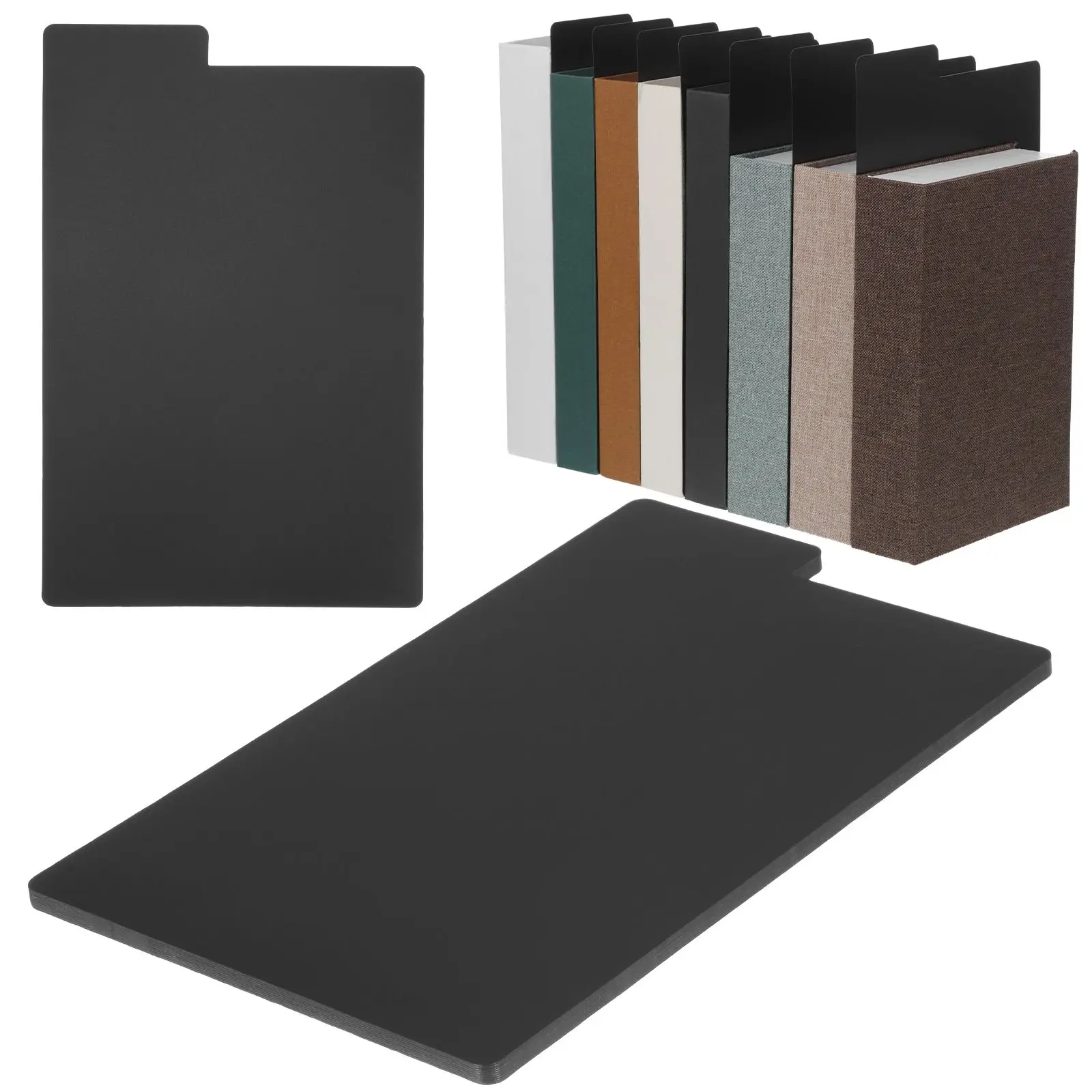 

20 Pcs Black Bookend Dividers for Vinyl Records Books Writable Tabs Index Separators Efficient Storage Solution