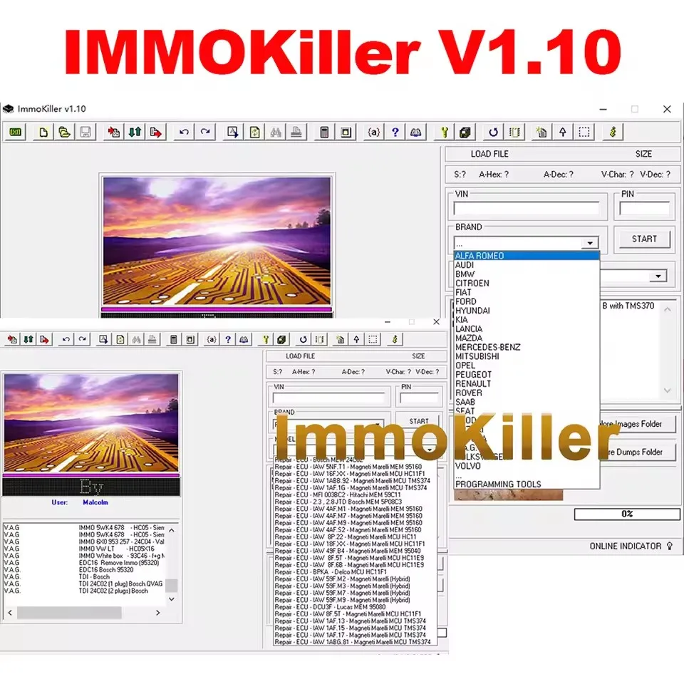 Автомобильное программное обеспечение Immo 5 в 1 IMMOFF 17 Immo off 17 Immo Doctor V2.1 AETOOL IMMO REMOVER 1.3 ImmoKiller V1.10 IMMO SERVICE TOOL V1.2