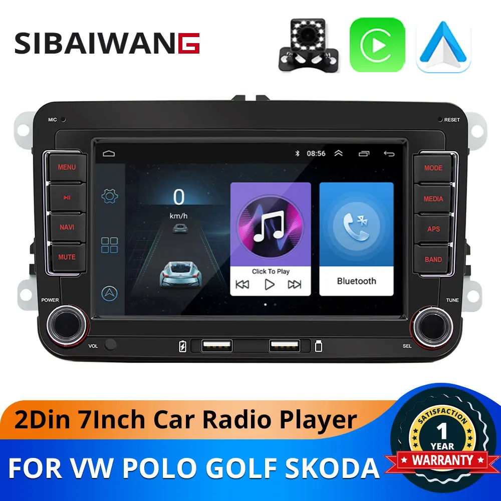 

2Din Android 12 Car Radio GPS For VW Volkswagen Skoda Golf 5 6 Touran Passat B6 Polo Jetta CC Carplay WIFI BT Octa Core 60W*4