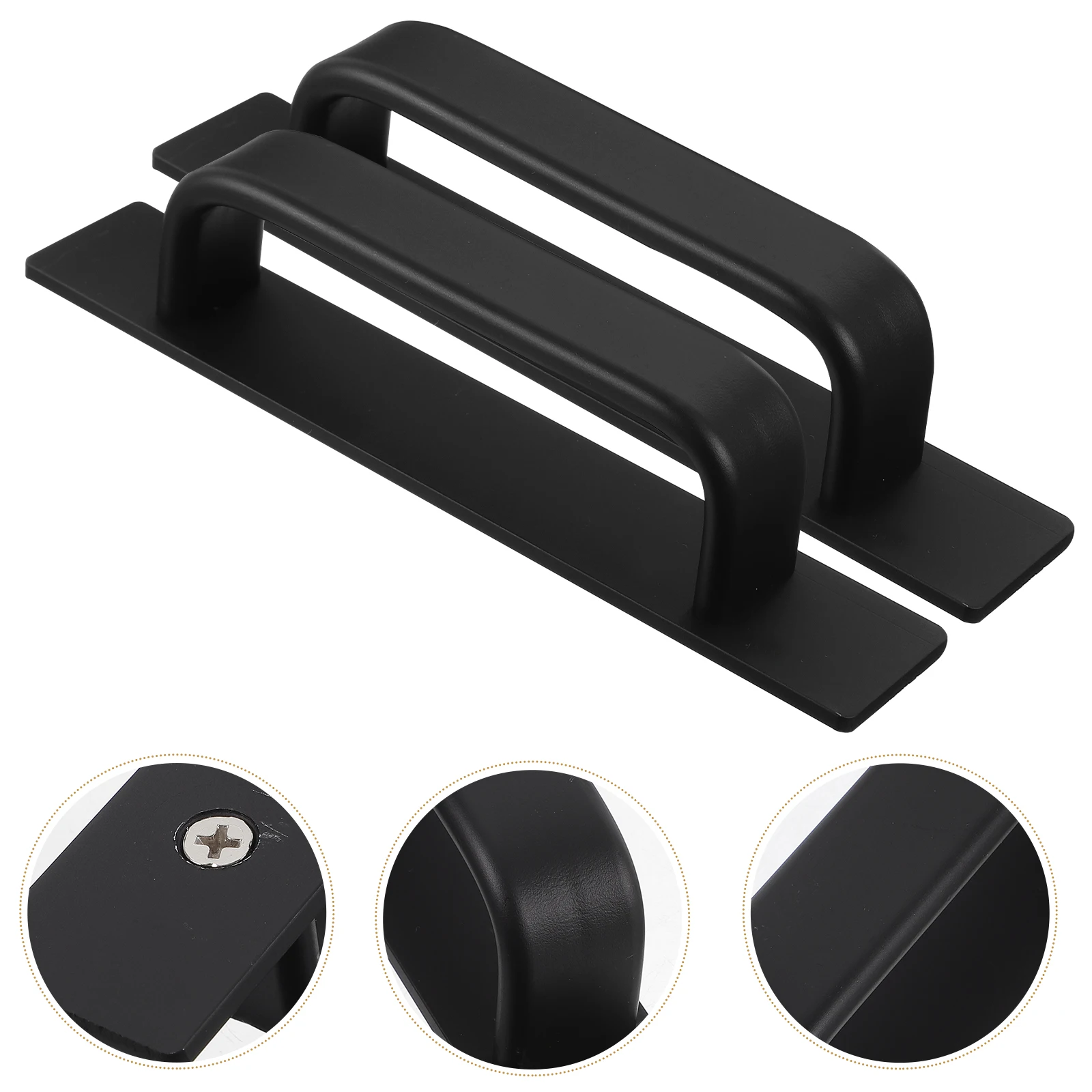 

2Pcs Door Handles Pulls Aluminum Alloy Black Kitchen Pull Handle Adhesive Door Handles Cupboard Wardrobe Window Hardware