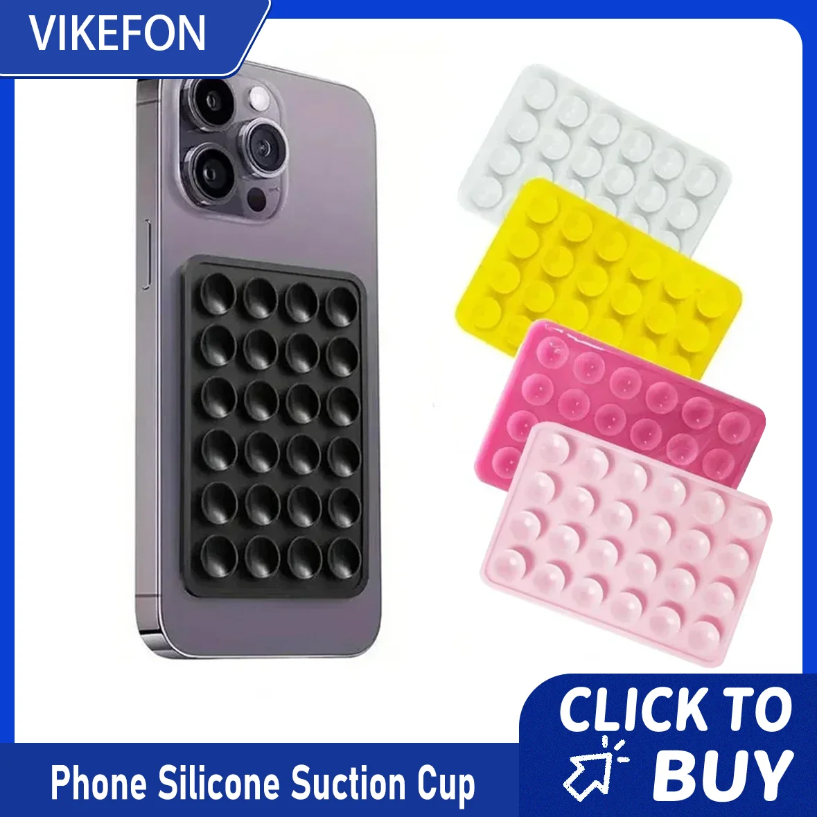 

Силиконовый держатель для телефона на присоске, многофункциональная настенная подставка на присоске, квадратная противоскользящая односторонняя крышка, задняя наклейка