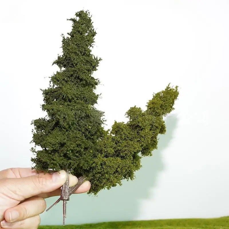 1 pçs material de mesa de areia militar artesanal diy decoração paisagem 14/21cm modelo pinheiro trem layout simulação fio modelo árvore