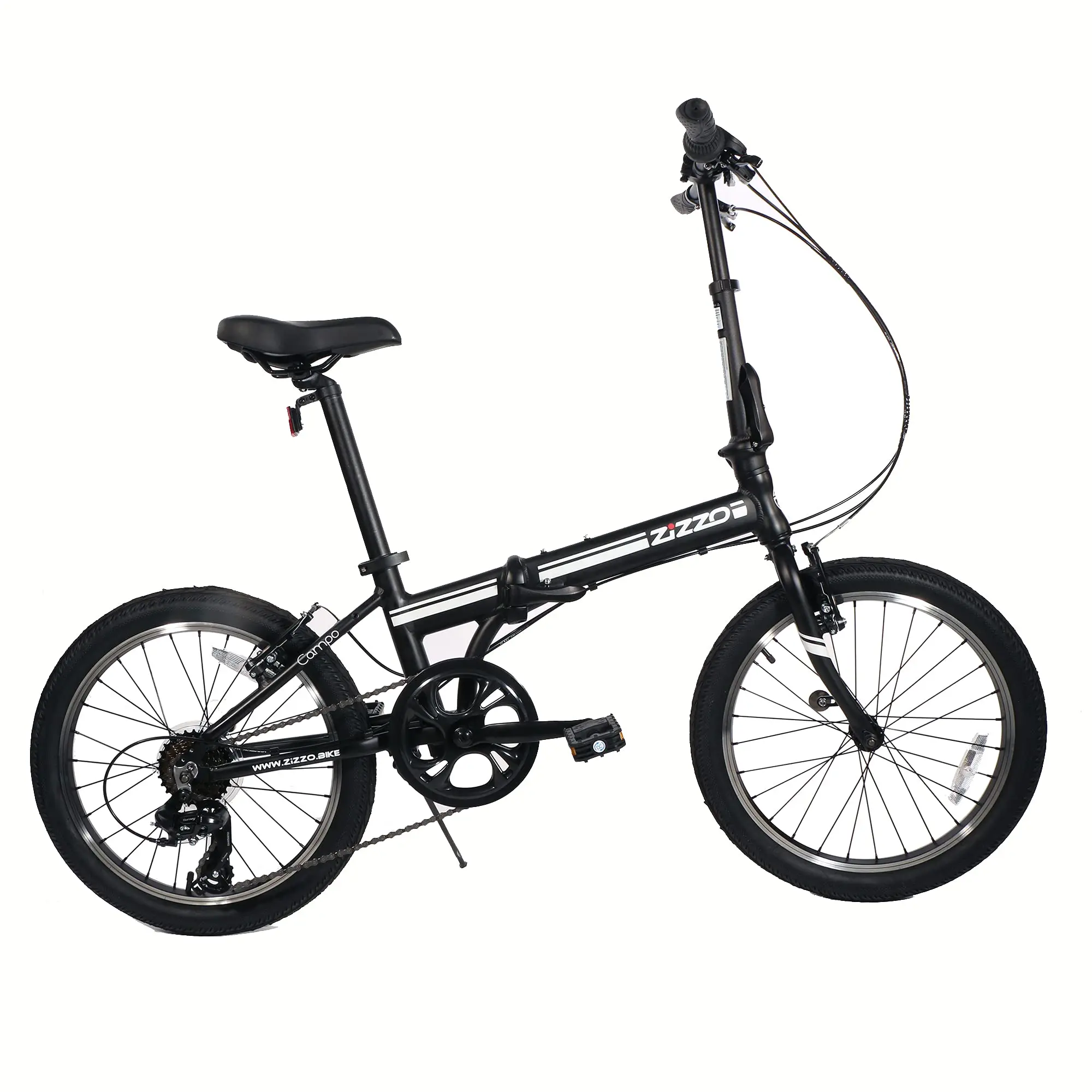 ZIZZO 20 inch Outdoor Folding Bike With 7-Speed Adjustable Stem Light Weight Frame Wheel Portable Small Folding City Bicycle