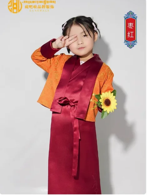 الصينية التبتية الفتيات بولا فستان البدلة أداء الرجعية Xizang الملابس