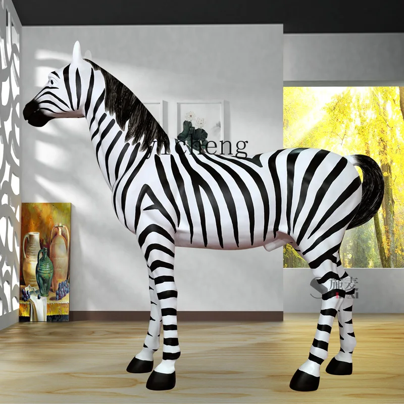 Xl Outdoor Courtyard Park Crafts Simulation Zebra Big Decorations Sculpture Floor-Standing Decorations Furnishings