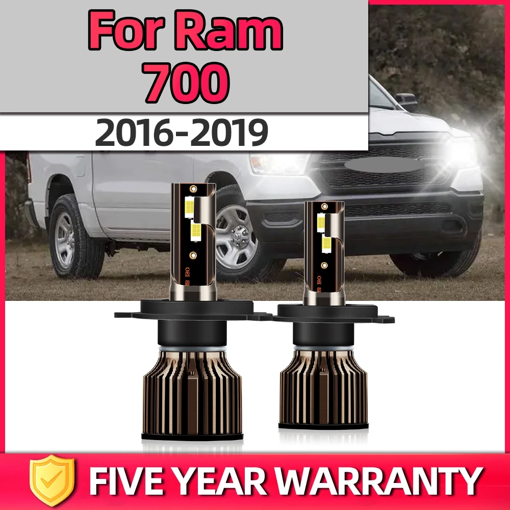 

TEENRAM High Power Plug-N-Play Bulbs Car Headlight 120W Car Accsesories 6000K Turbo Led Lights Auto Lamps For Ram 700 2016-2019