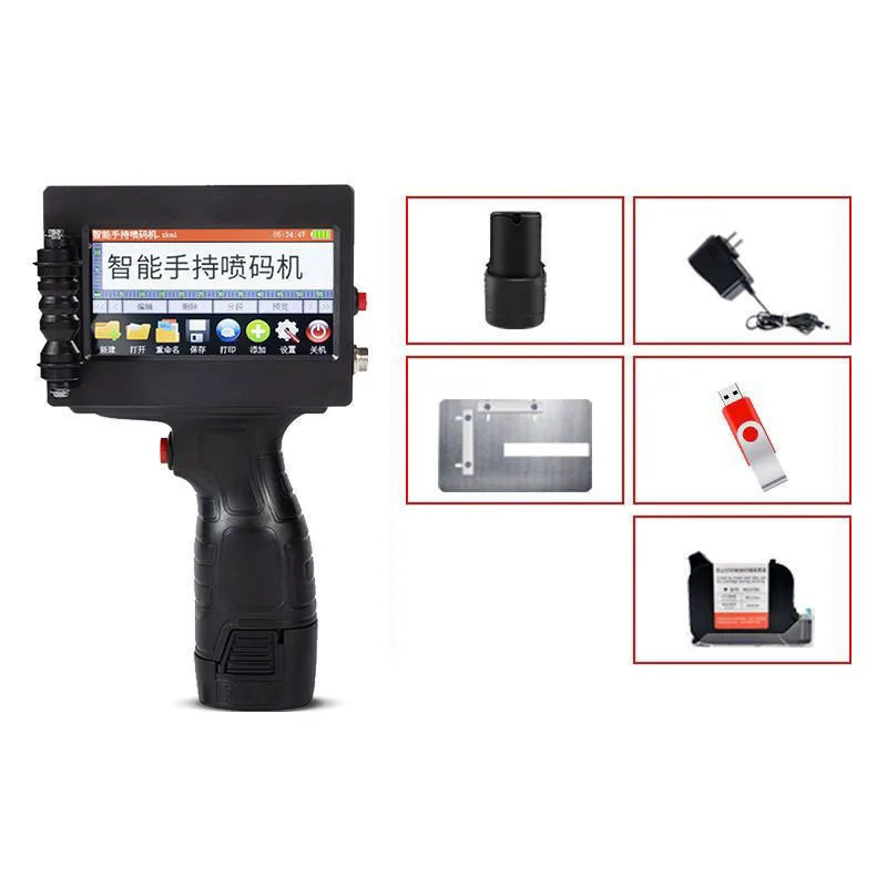 

12.7mm Inline Variable QR Barcode Date Number Logo Multilingual OS Portable Handheld Thermal Inkjet Printer