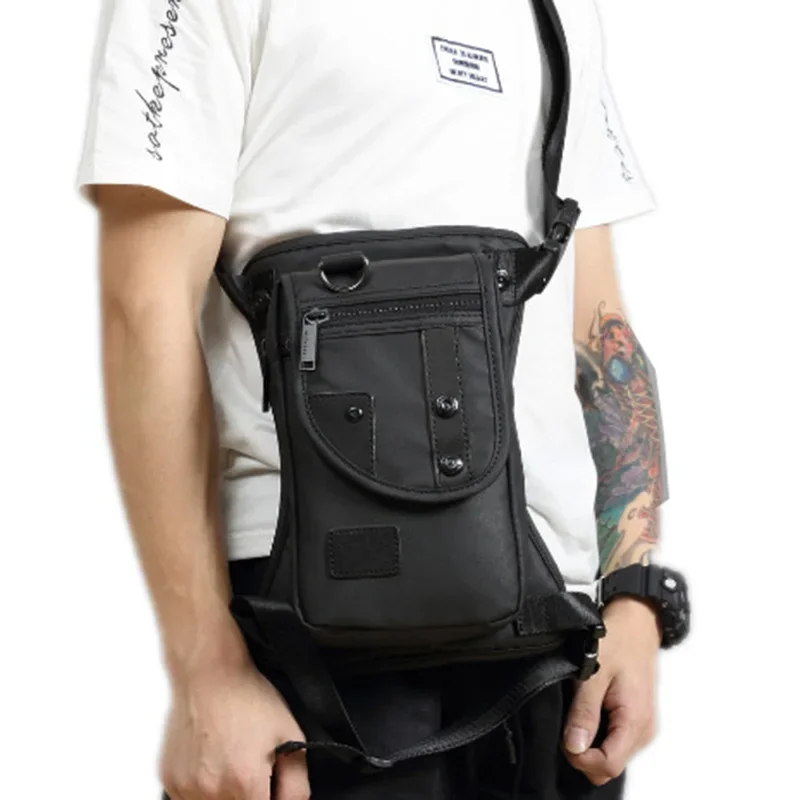 Men Oxford/Nylon/Canvas Drop Leg Bag Fanny Waist Pack Hip Bum Belt Casual Shoulder Bag Motorcycle Riding Thigh Bag