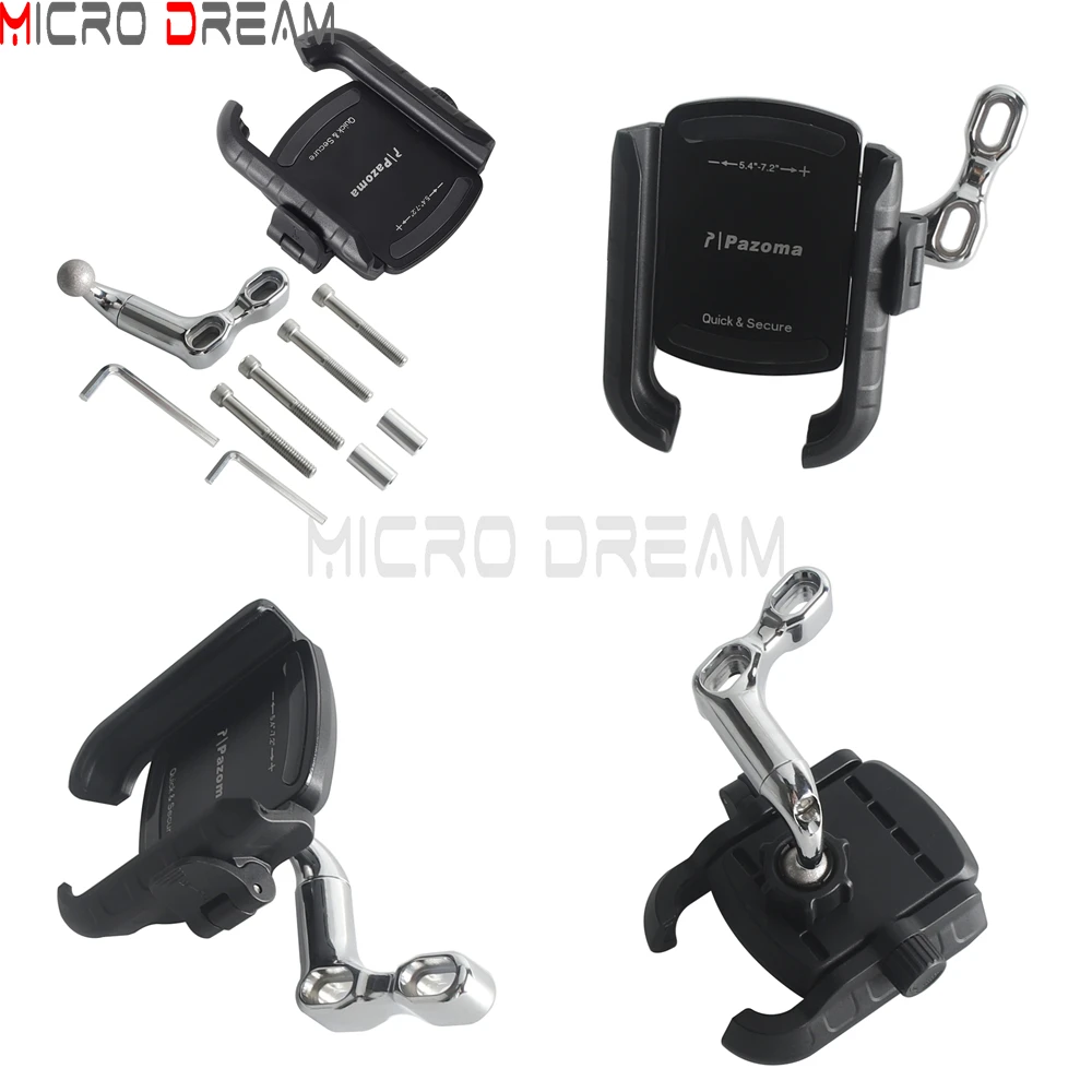 Handlebar Phone Holder Bracket Motorcycle 360° Rotation Phones Stand Mount For Harley Touring Dyna Softail Sportster Pan America