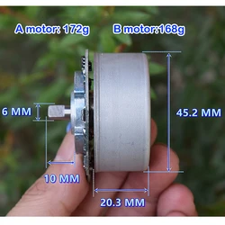 High Speed Large Torque BLDC BL4525 Outer Rotor Brushless Motor DC 12V 16.8V 24V 4400RPM PWM Speed Regulation for Fascial Gun