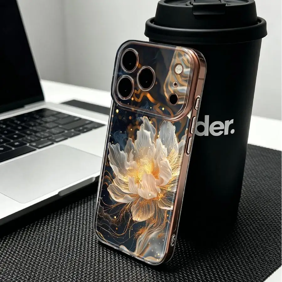 Soft Phone Cover Case for iPhone 17 Pro Max 15 XS Max 11 17e 16 14 Plus XR 12 Mini Air 13 Pro White Flower