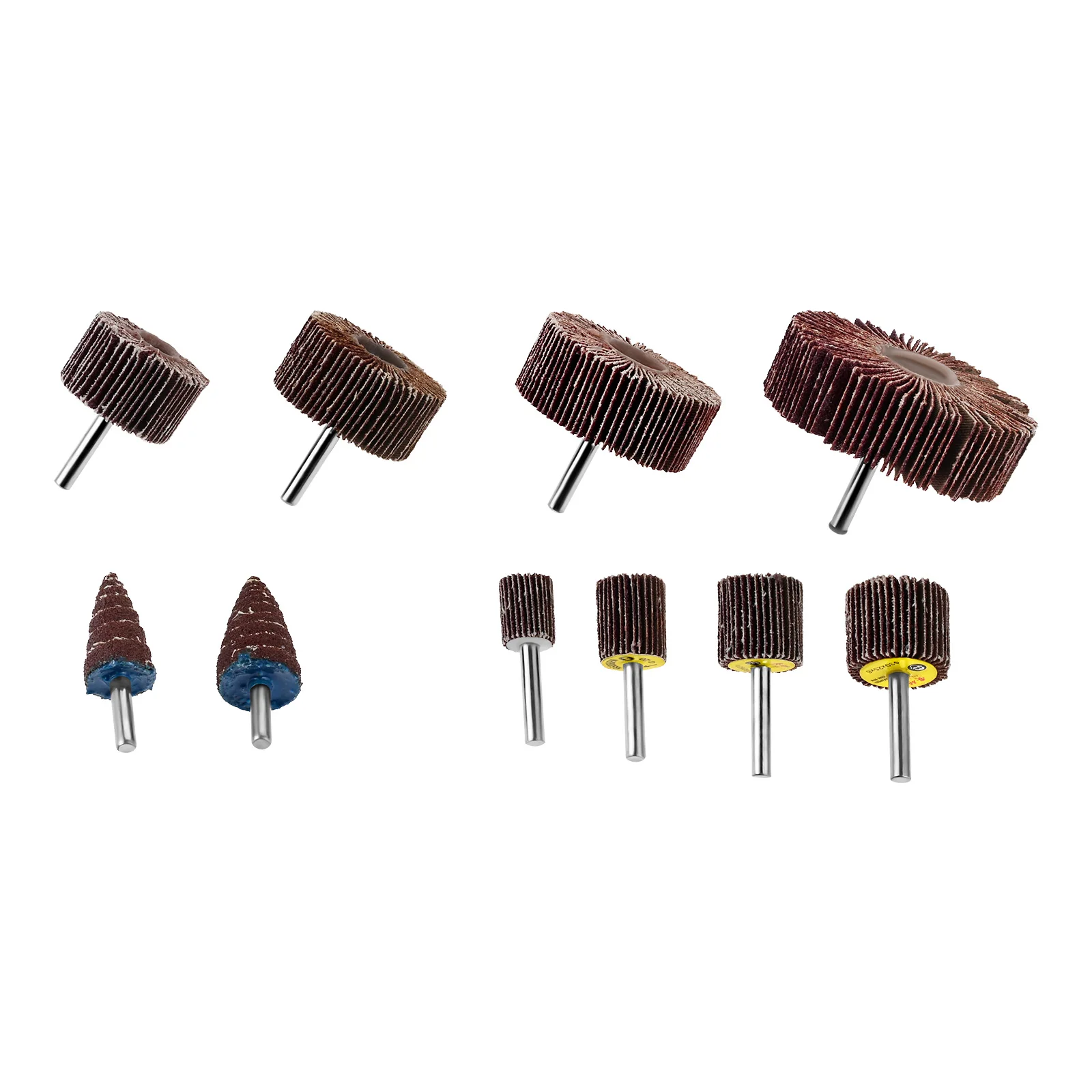 20Pc 80 Grit Sanding Flap Wheel Cylindrical Cone Shape Abrasive Sandpaper Flap 6mm Shank Drill for Deburring Grinding Polishing