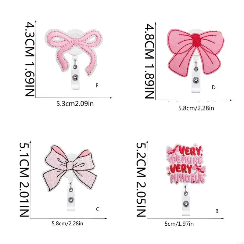 Colorful Staff Badges Clip 9Pieces Polyester Bowknot Designs Long Time Use Y08E