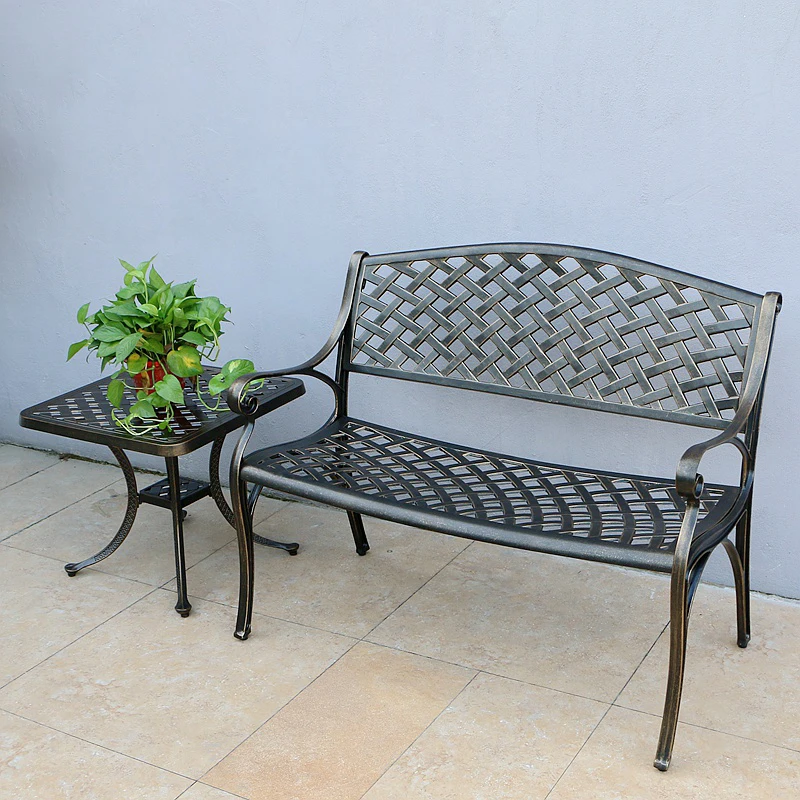 4-piece Patio garden furniture sets cast aluminum Balcony Bistro set outdoor table chairs all weather outdoor coffee Mini set