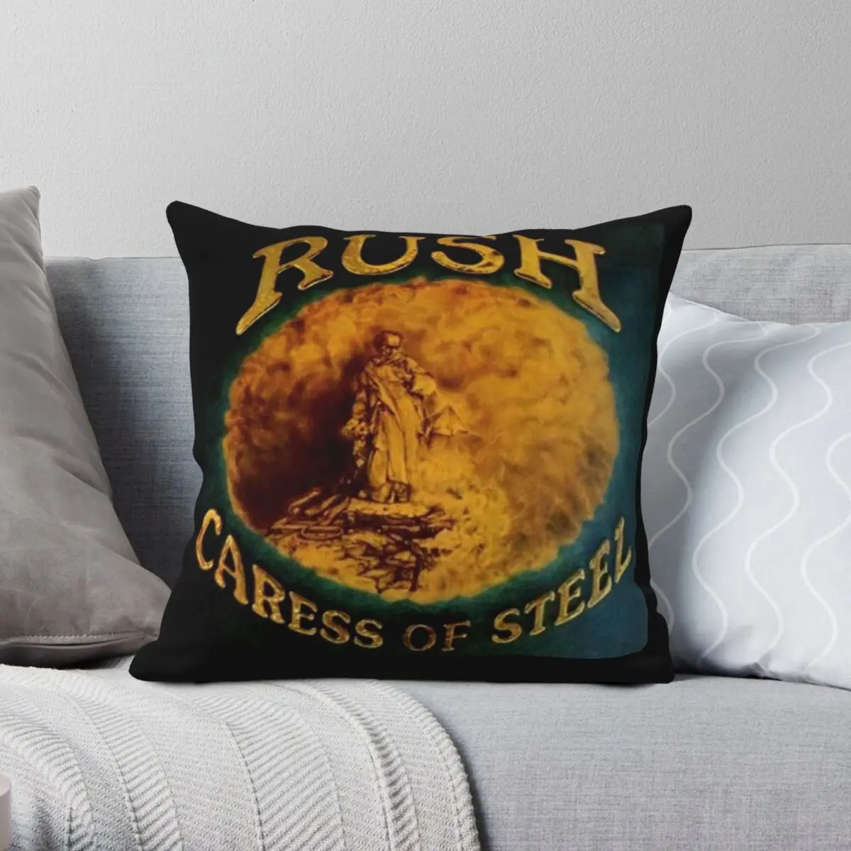 Rush Carress Of Steel Square Pillowcase Polyester Linen Velvet Creative Zip Decor Pillow Case Bed Cushion Cover 45x45