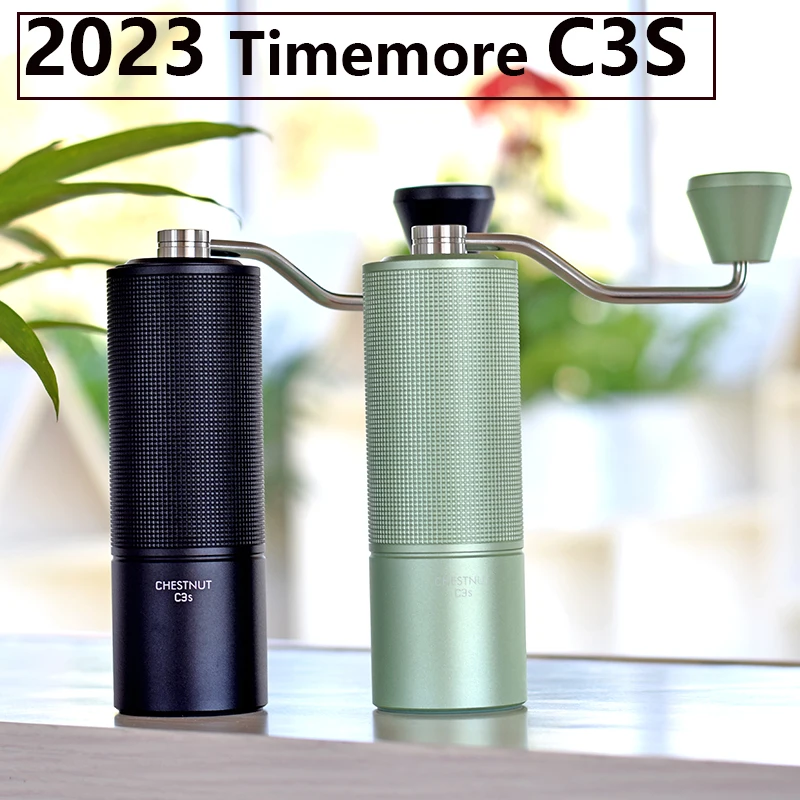 TIMEMORE-molinillo de Café Manual C3S, rebaba S2C en el interior, cuerpo de metal, con doble rodamiento molinillo de mano portátil, novedad de 2023