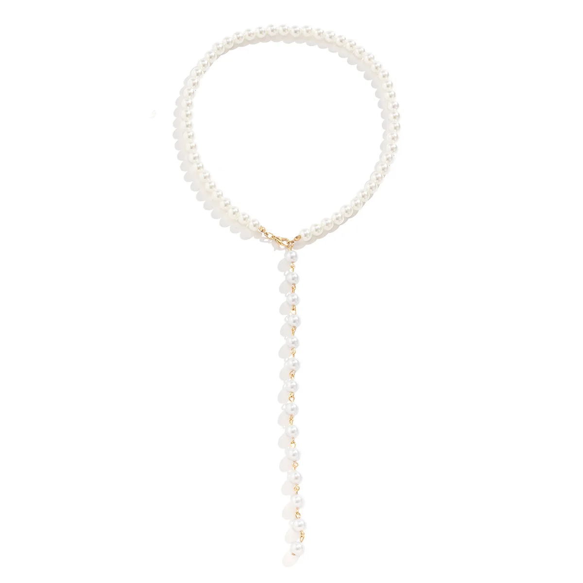 

Retro Y-aped Beaded Nelace Women's Long Pearl Tassel Nelace Faionable Ele Jewelry round Bead Chain Multiple Colors
