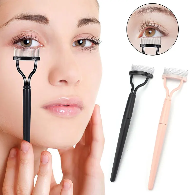 Eyelash Curler Stainless Steel Lash Separator Foldable Metal Eyelash Brush Comb Mascara Curl Beauty Makeup Cosmetic Tool