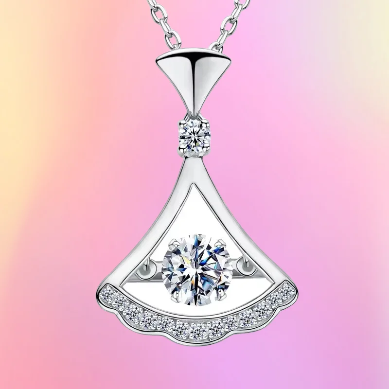 

Новая интернет-знаменитость, персонализированная маленькая юбка, ожерелье из стерлингового серебра S925, легкая роскошная универсальная танцевальная юбка с подвеской, женская