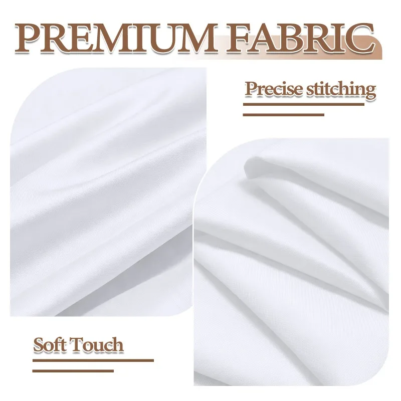 50 Pack Black & White Polyester Napkins Washable & Reusable for Hotels Weddings Restaurants Birthdays Parties and Baby Showers