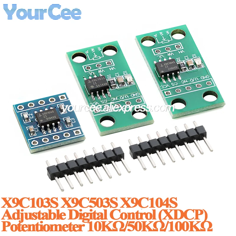 5pcs/1pc X9C103S Adjustable Digital Control (XDCP) Potentiometer Module 10kohm 50kohm 100kohm 0-10kΩ 0-50kΩ 0-100kΩ 3V-5V