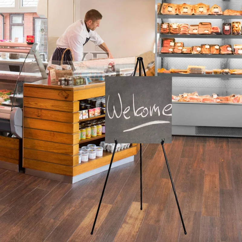 customized.Display Easel Stand  Folding Tripod Floor Standing Poster Easel, Lightweight Metal Portable Display Easel