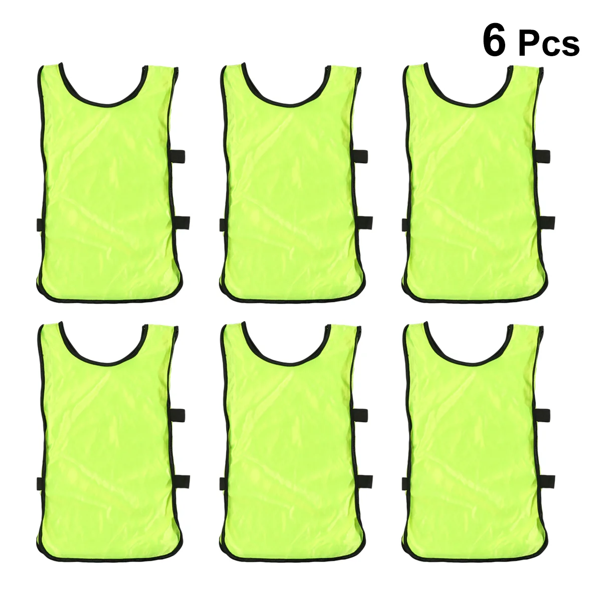 6pcs Fluorescent Green Football Vest Kids Breathable Pinnies Scrimmage Vest Football Training Waistcoat Clothes for Child