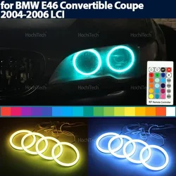 High Quality 16-Color RGB Cotton LED Angel Eyes Ring Remote Control for BMW E46 Convertible Coupe 2004 2005 2006 LCI Accessories