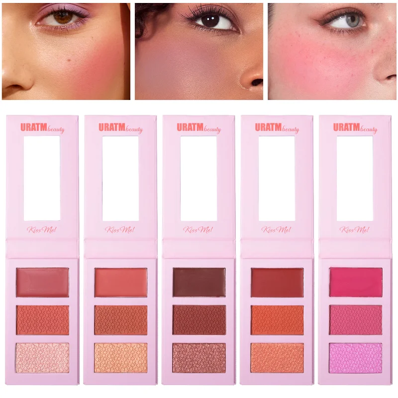 블러셔 3-color Facial Repair Palette with Matte Pearlescent Finish To Modify The Face and Create Highlighter Makeup Beauty Cosmetic