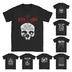 Vintage Russian Orthodox Saying Inscriptions Skull T-Shirts Men O Neck Cotton T Shirt Death to World Tee Plus Size Clothing