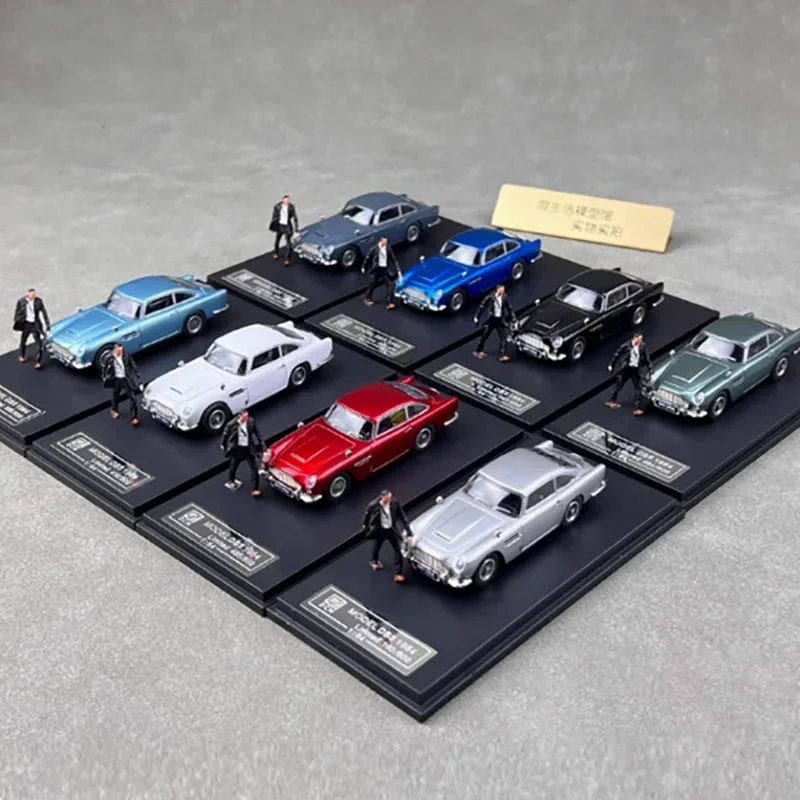 DCM Diecast 1:64 Scale DB5 1964 Alloy Car Model with Doll Adult Classic Collection Souvenir Static Display Gift Boy Toy