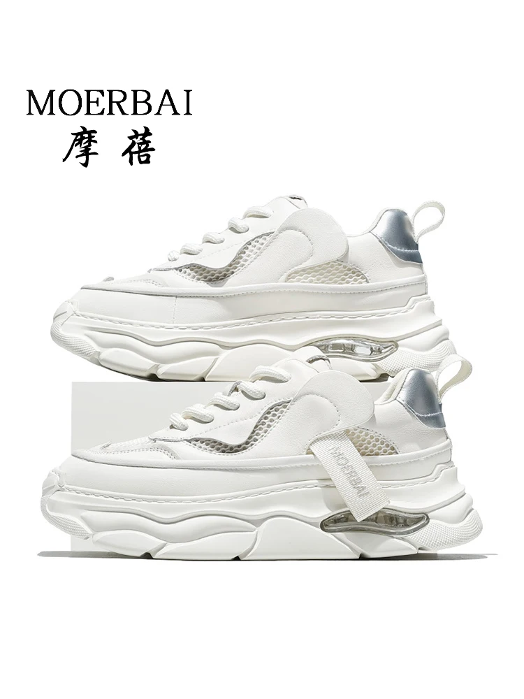 Tênis Masculino Moerbai Primavera 2026 Respirável Esportivo Casual com Sola Macia e Aumento de Altura, Estilo Dad Shoes, Moderno, Bico Redondo, Sola de Borracha