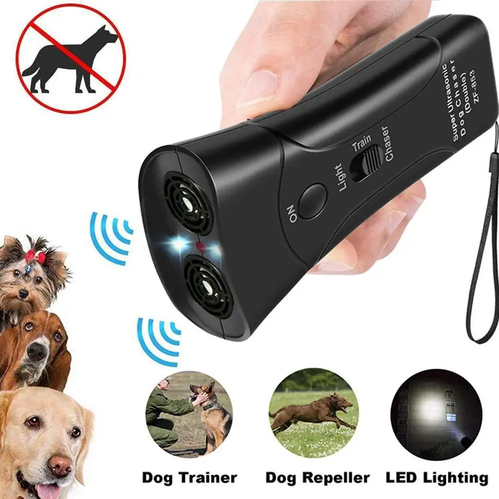 Ultrasonic Dog Repeller Portable Dog Trainer Anti Barking Device With LED Indicator Lanyard Pet Dog Training Repeller Device