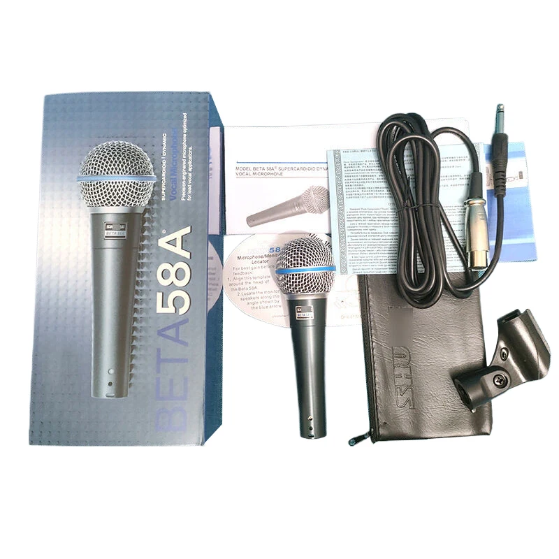 1 pc BETA 58A Supercardioid Dynamic Microphone For Stage Singing Professional Wired Microphone For Karaoke BBOX Recording Vocal